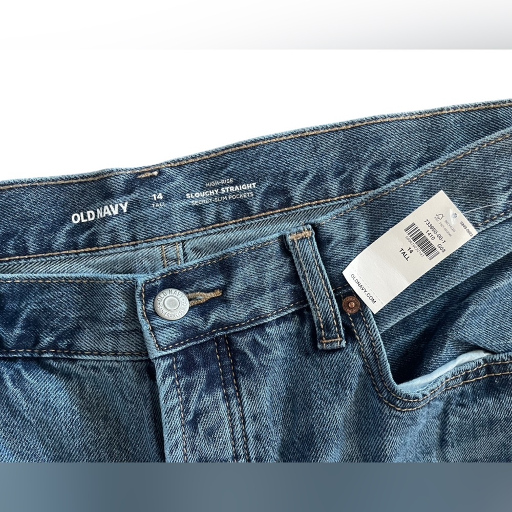 Old Navy High Rise Slouchy Straight Tall Jeans - Picture 6 of 10